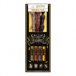 Harry Potter Triple Wand Pen Pack Colourful Crest Case (6)